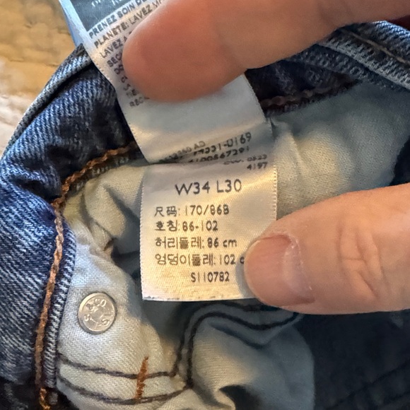 Levi's Dark Blue Straight Jeans - Picture 3 of 4